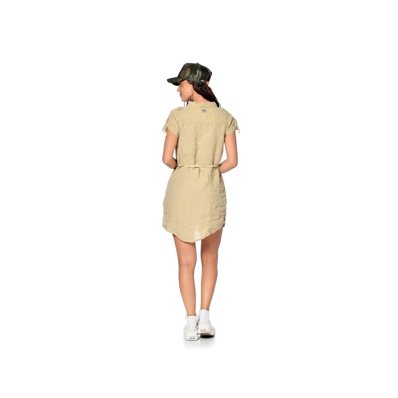 VON DUTCH VESTIDO LINHO BEIGE